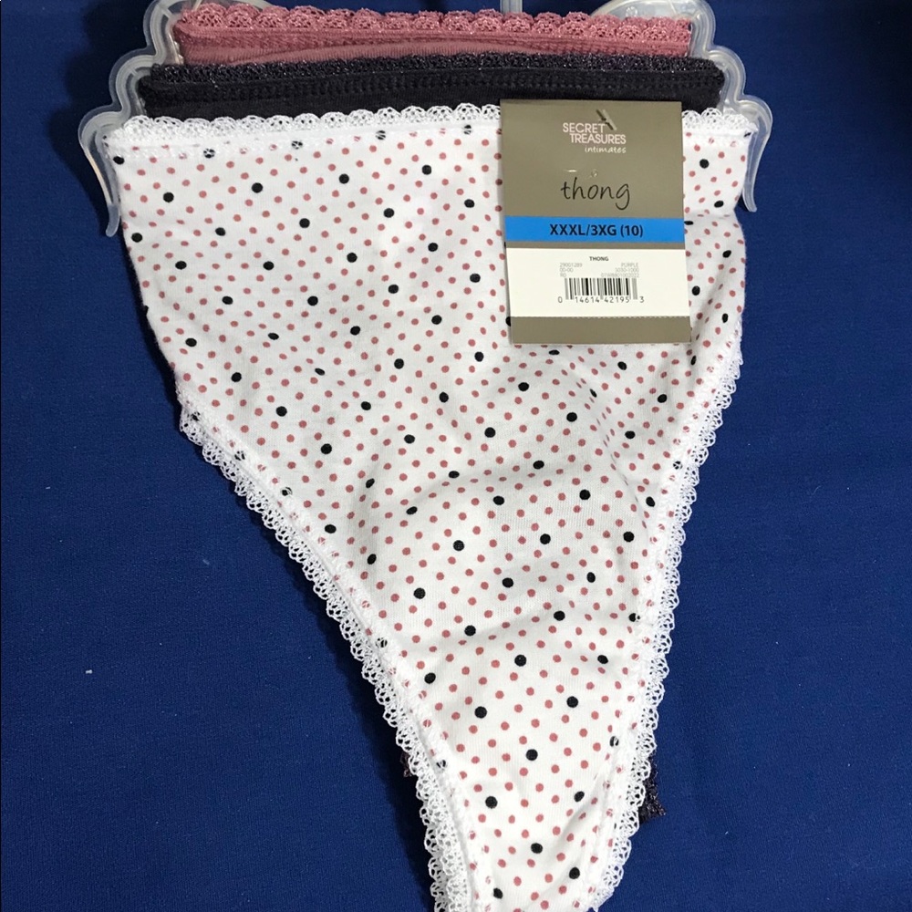 NEW Secret Treasures Intimates 3Pk Thong Panties